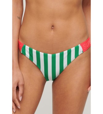 Superdry Grn gestreifte Bikinihose in krftigem grnem Design