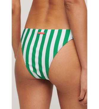 Superdry Grn gestreifte Bikinihose in krftigem grnem Design