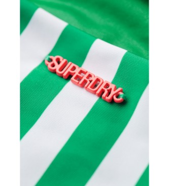 Superdry Grn gestreifte Bikinihose in krftigem grnem Design