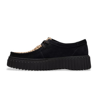 Clarks Torhill Bee usnjeni čevlji črne barve