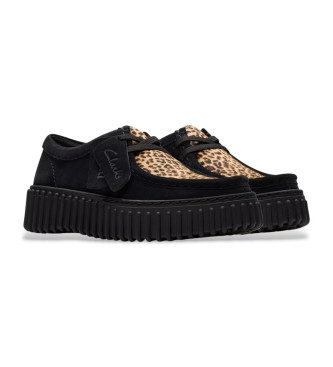 Clarks Torhill Bee usnjeni čevlji črne barve
