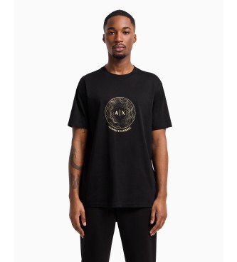 A|X Armani Exchange T-shirt preta com gola redonda