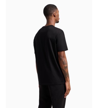 A|X Armani Exchange T-shirt preta com gola redonda
