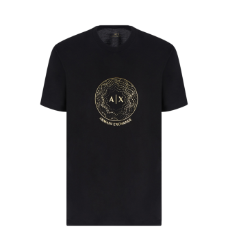 A|X Armani Exchange T-shirt preta com gola redonda