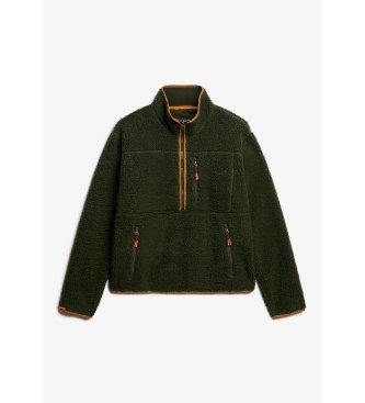Superdry Polovični flis z zadrgo Zunanja zelena