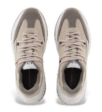 A|X Armani Exchange Innovate Beige Leather Sneakers