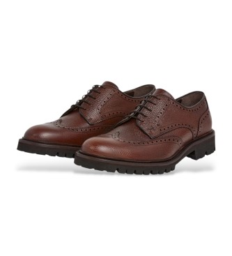 Hackett London Sloane Brogue Chaussures en cuir marron