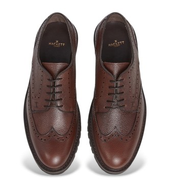 Hackett London Sloane Brogue Chaussures en cuir marron