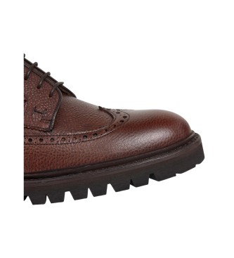 Hackett London Sloane Brogue Chaussures en cuir marron