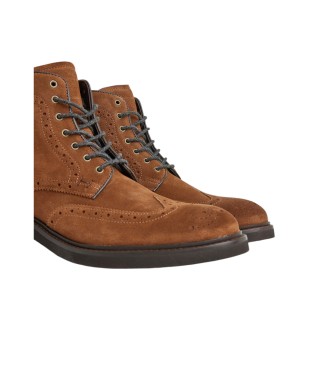 Hackett London Bottines en cuir Devon marron