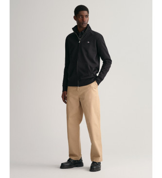 Gant Casaco com capuz com fecho de correr Shield preto