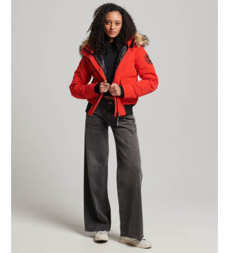 Superdry Everest Gewatteerd bermuda jack met capuchon rood