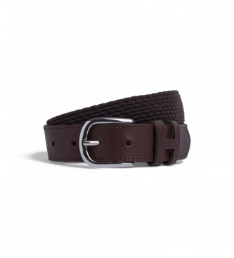 Hackett London Brown Parachute leather belt