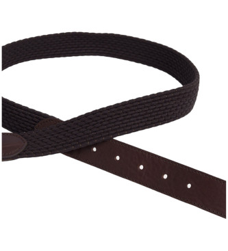 Hackett London Brown Parachute leather belt