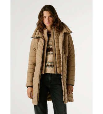 Pepe Jeans Sann Long Beige Duffle Down Coat