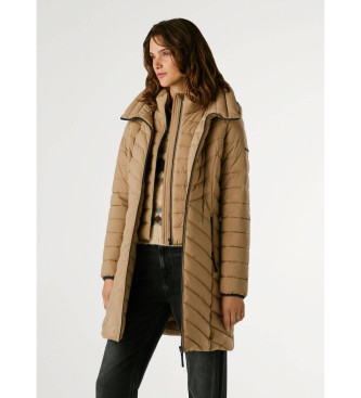 Pepe Jeans Sann Long Beige Duffle Down Coat