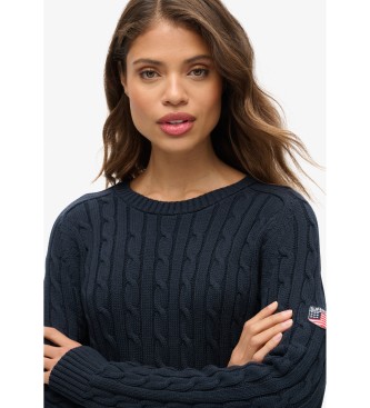 Superdry Slouchy Cable navy jumper