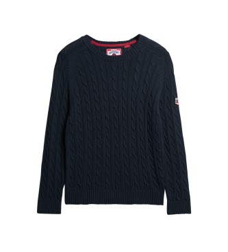 Superdry Slouchy Cable navy jumper
