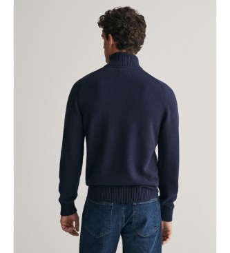 Gant Bomuldstr�je med halv lynl�s Casual navy