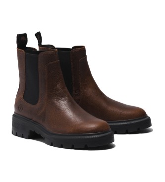 Timberland Cortina Valley bottines chelsea en cuir marron  mi-jambe