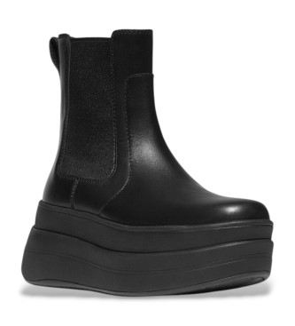 Fitflop F-Mode Stack Leather Ankle Boots black