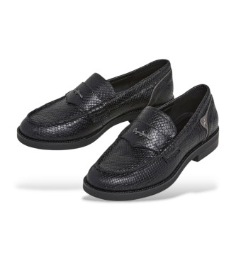 Pepe Jeans Mocassini in pelle nera Judy Snake