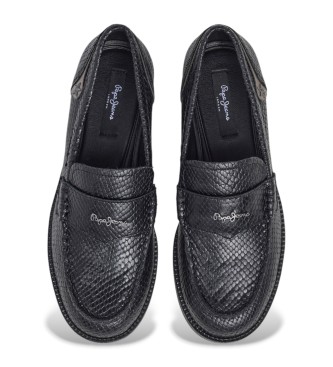 Pepe Jeans Mocassini in pelle nera Judy Snake