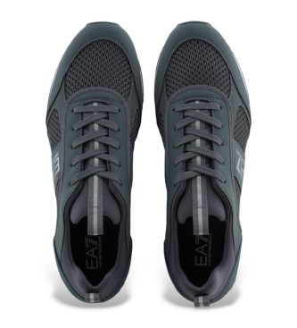 EA7 Baskets noires et blanches vertes