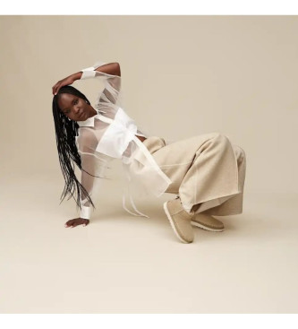 UGG Stivaletti Classic Ultra Mini Biarritz in pelle marrone chiaro