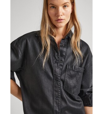 Pepe Jeans Alix Coated overshirt czarny