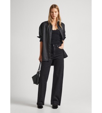 Pepe Jeans Alix Coated overshirt czarny