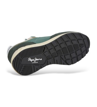 Pepe Jeans Sneakers i lder Marlon Metal green