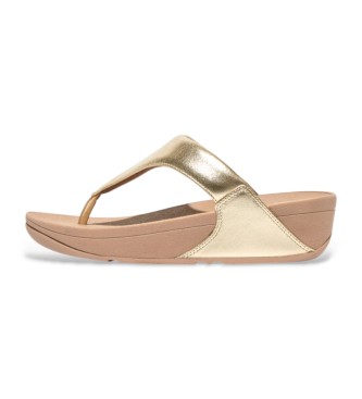 Fitflop Usnjene sandale Lulu Metallic bež, zlata