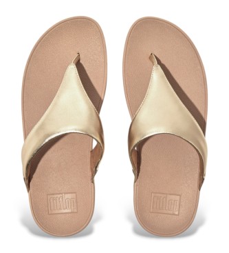 Fitflop Usnjene sandale Lulu Metallic bež, zlata