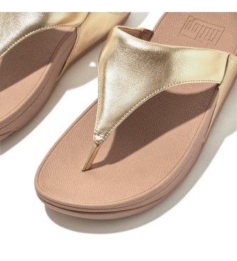 Fitflop Usnjene sandale Lulu Metallic bež, zlata
