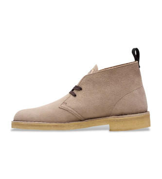 Clarks Bottes en cuir beige Desert