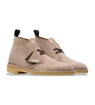 Clarks Bottes en cuir beige Desert