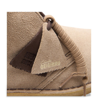 Clarks Bottes en cuir beige Desert