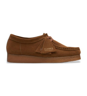 Clarks Sapatos de couro castanho Wallabee