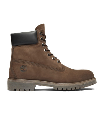 Timberland Stivali impermeabili con lacci marroni da 6 pollici