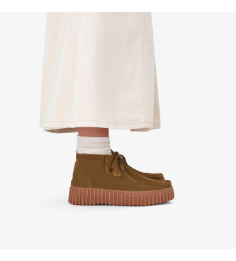 Clarks Torhill Moss Leather Shoes green