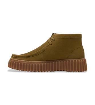 Clarks Torhill Moss Leather Shoes green