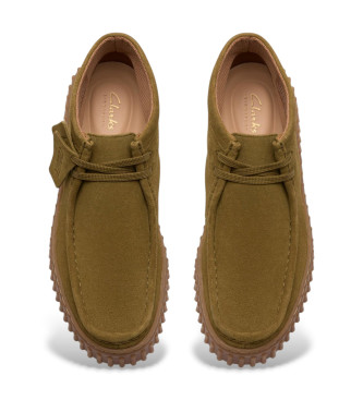 Clarks Torhill Moss Leather Shoes green