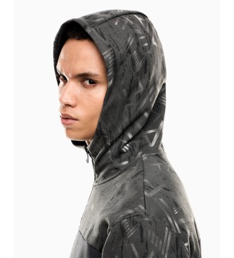 EA7 Felpa con cappuccio nera Graphic Series