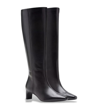 Clarks Edina visoki usnjeni škornji črna