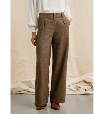 Pepe Jeans Spodnie Trinity brązowe