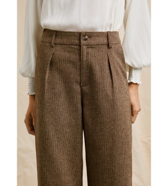 Pepe Jeans Spodnie Trinity brązowe