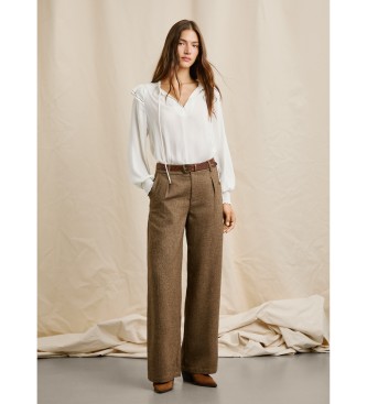 Pepe Jeans Spodnie Trinity brązowe