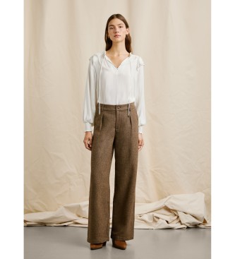 Pepe Jeans Spodnie Trinity brązowe