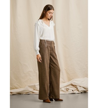 Pepe Jeans Spodnie Trinity brązowe